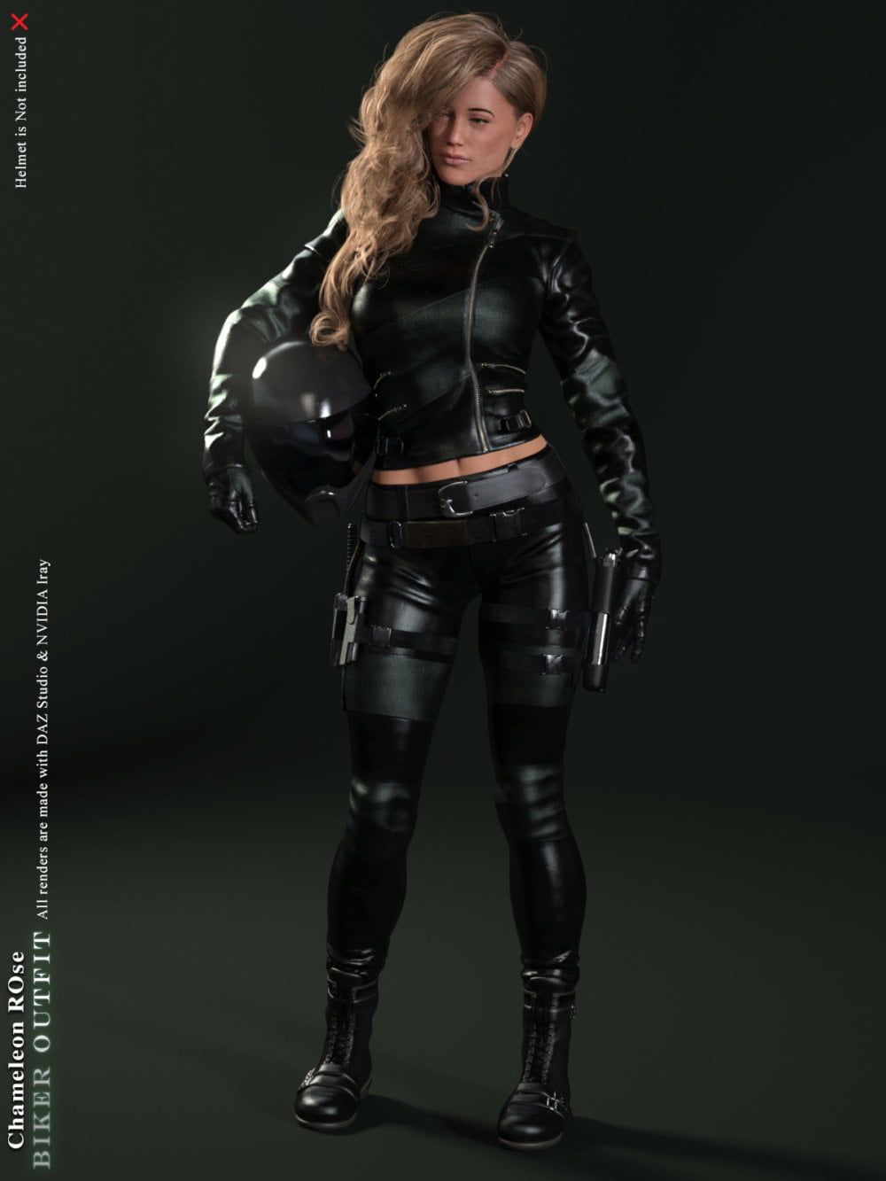 Chameleon ROse Biker Outfit for Chameleon ROse G8F