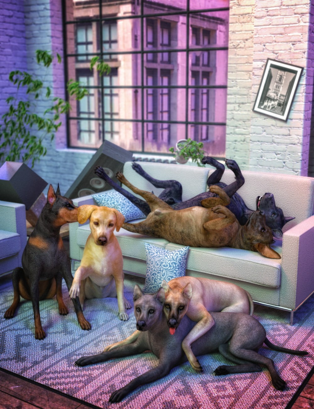 Comical Canine Poses for Daz Dog(s) 8