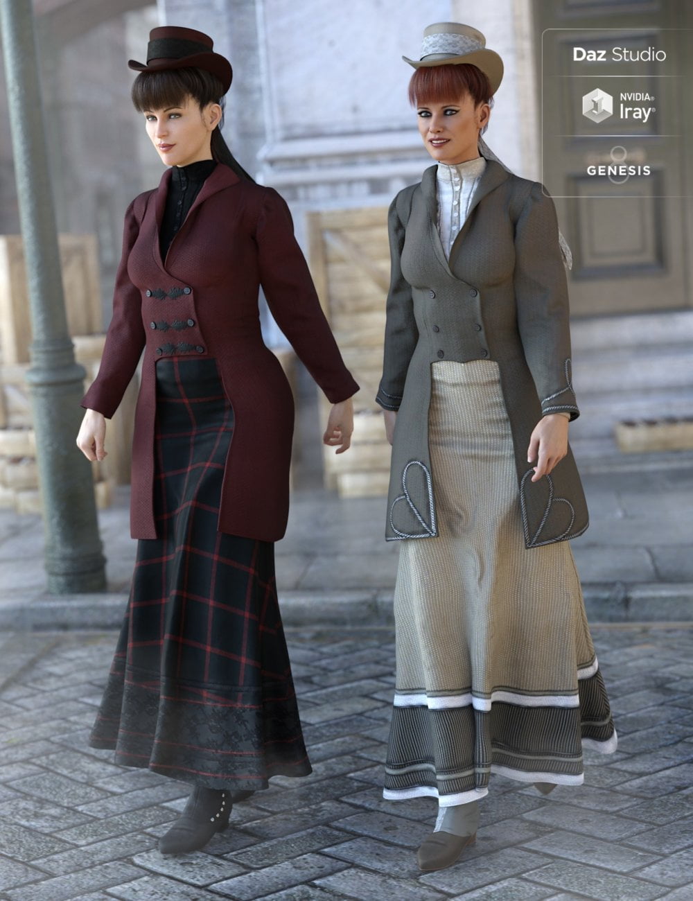Mid Victorian Outfit Textures for Genesis 8 Female(s)