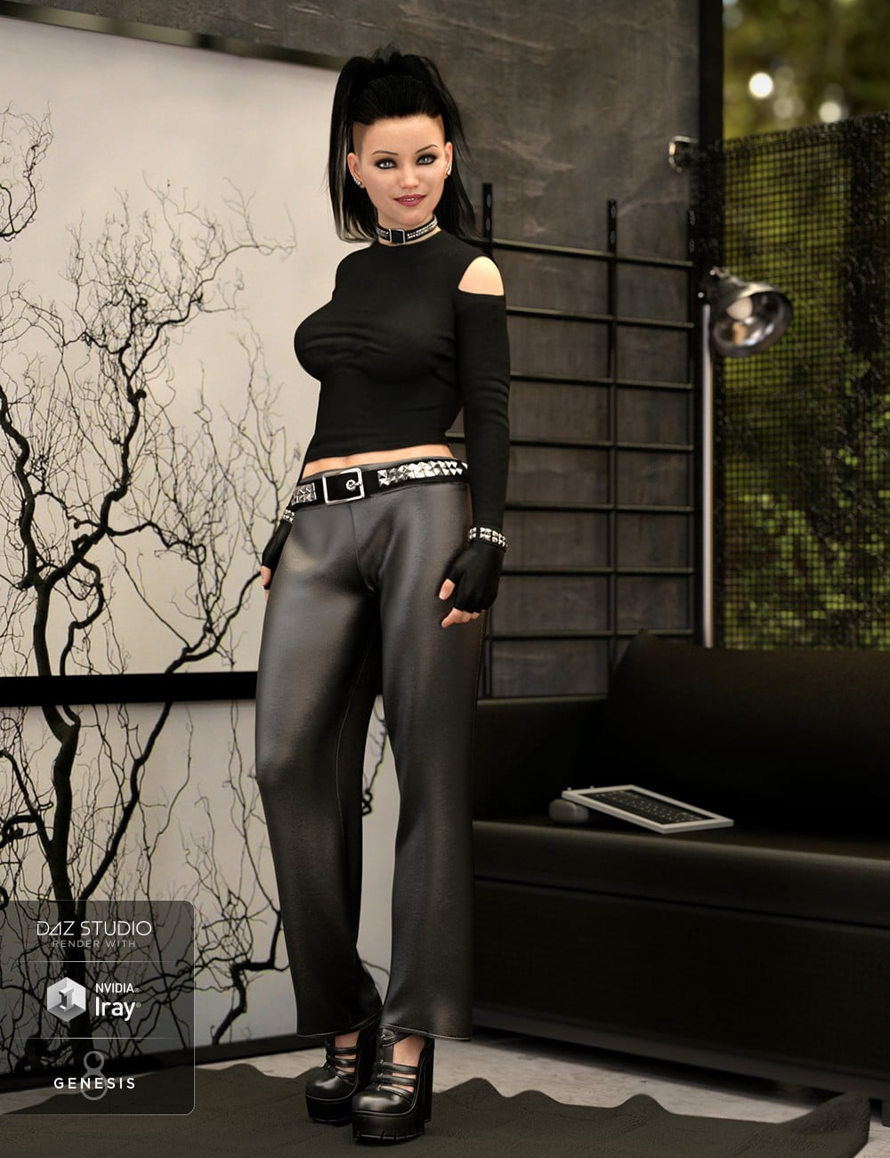 dForce Chic Fashion Gothic Outfit for Genesis 8 Female(s)