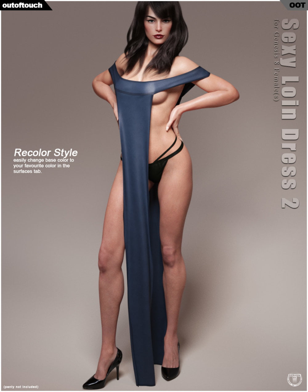 dForce Sexy Loin Dress 2 for Genesis 8 Females