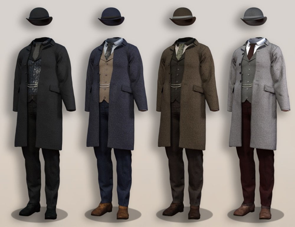 Mid Victorian Outfit Textures for Genesis 8 Male(s)