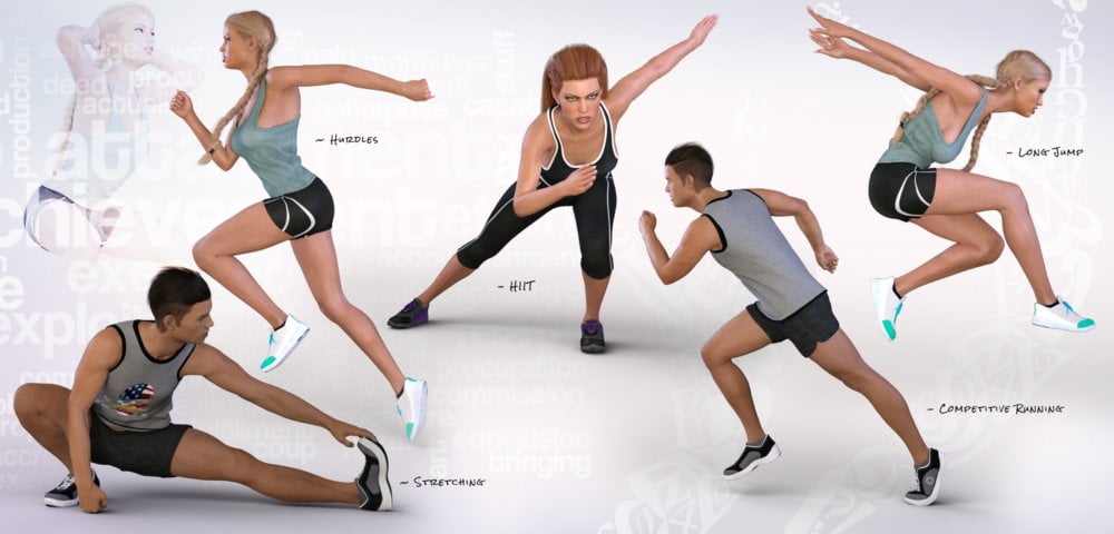 Z Utility Series Sport : Movement - Poses and Partials for Genesis 3 and 8