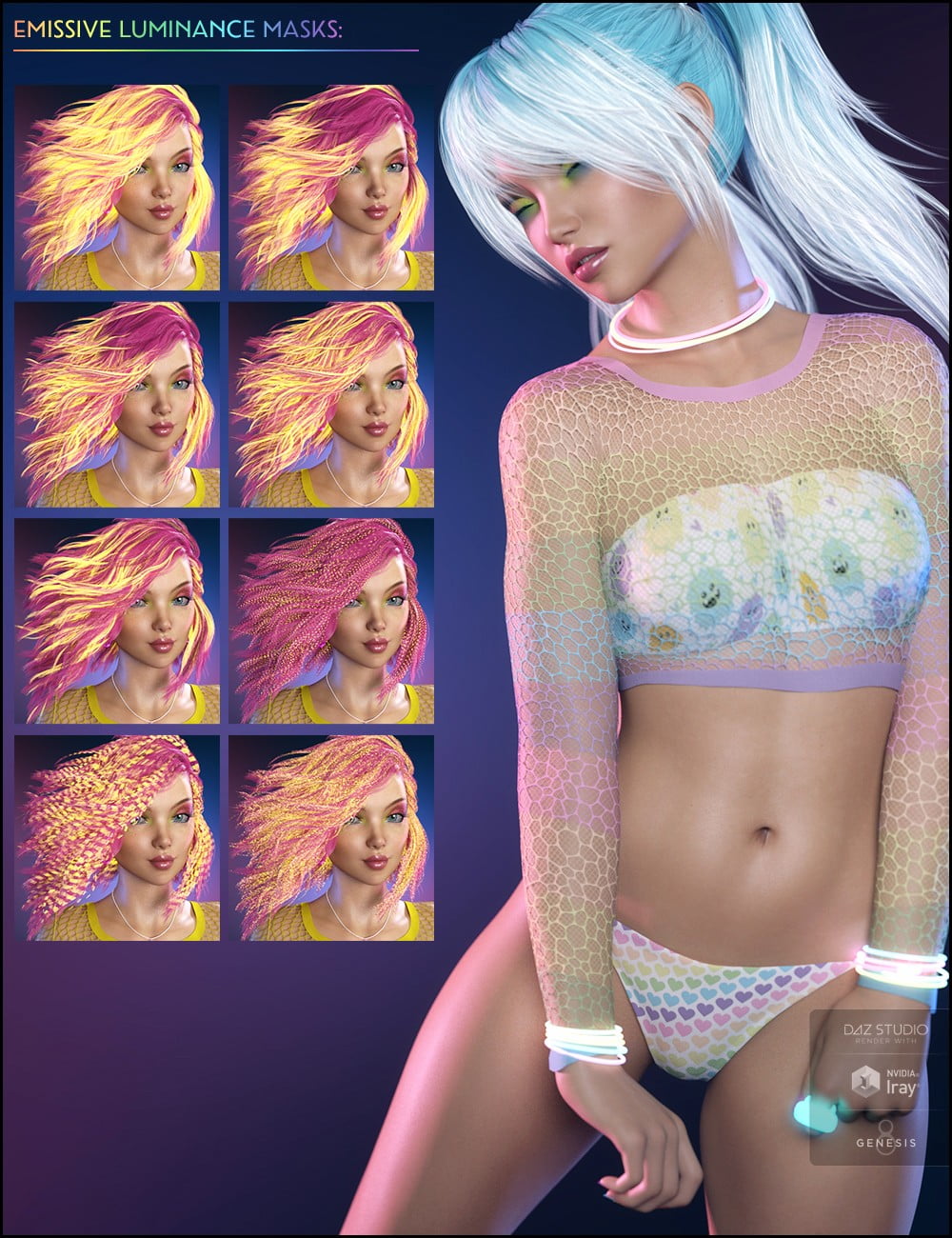 Color Rave Hair Dye and Emissive Shaders