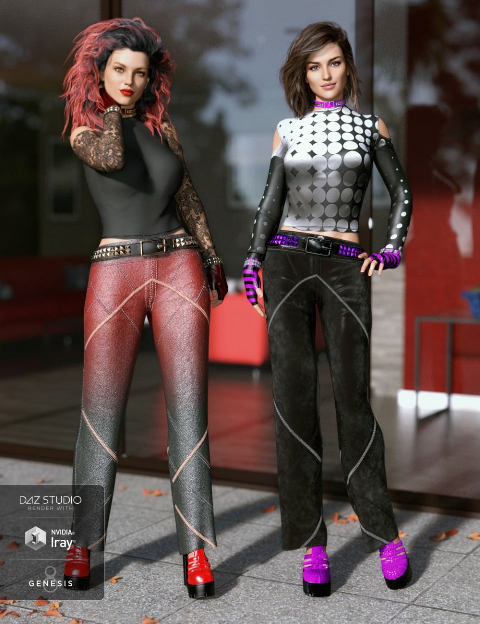 dForce Chic Fashion Gothic Outfit Textures dForce Chic Fashion Gothic Outfit Textures - clothing, daz-poser-carrara