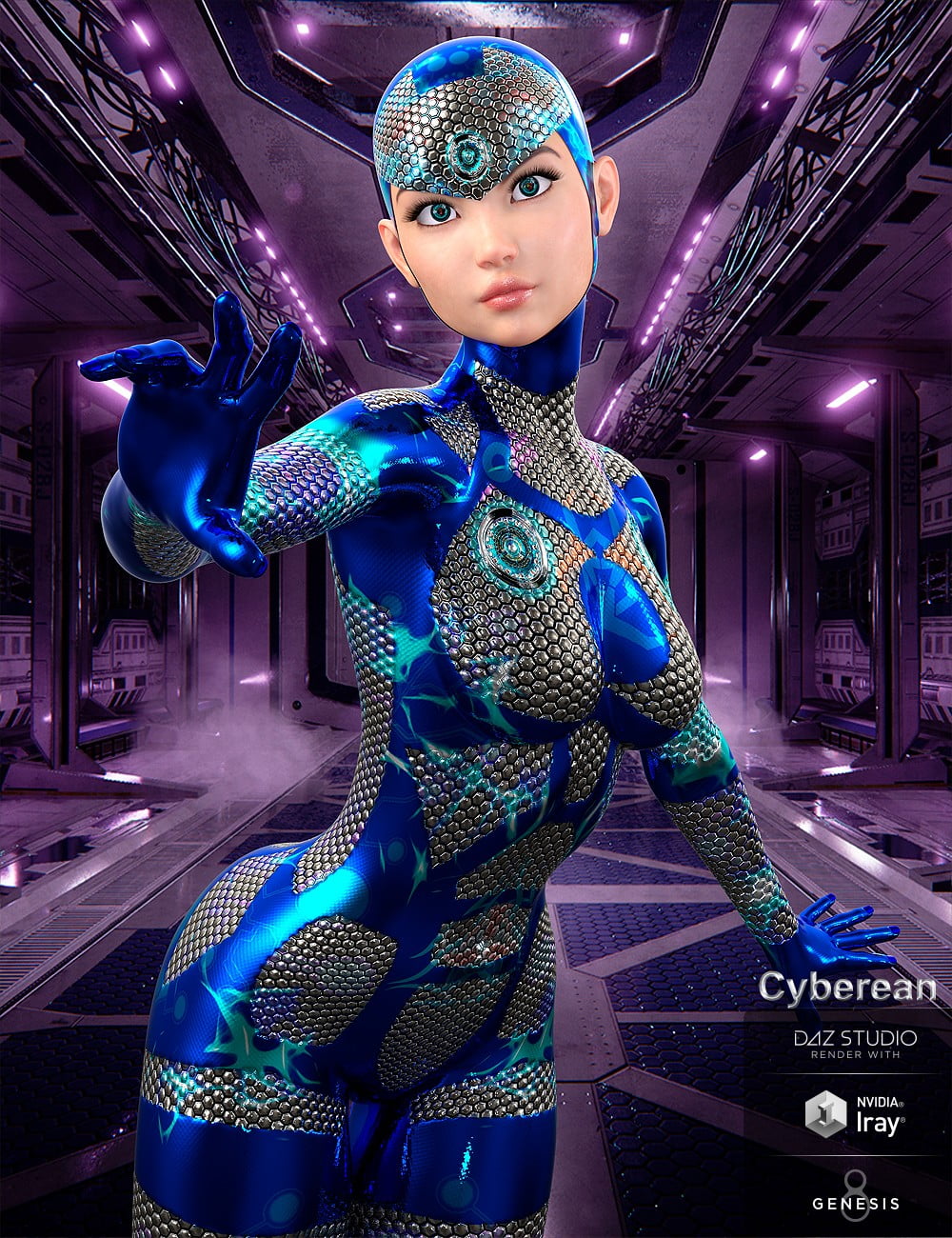 Cyberean Character and Bodysuit for Genesis 8 Female