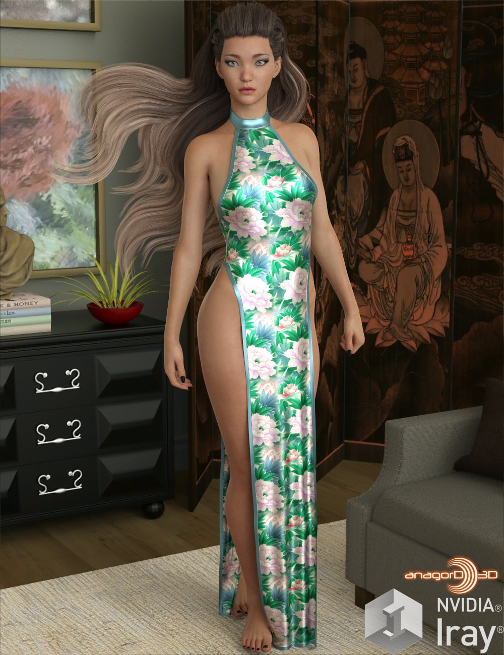 VERSUS – dForce Sexy Loin Dress for Genesis 8 Females