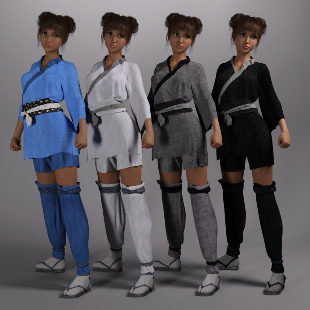 dForce Shinobi Outfit for Genesis 3 and Genesis 8 Female