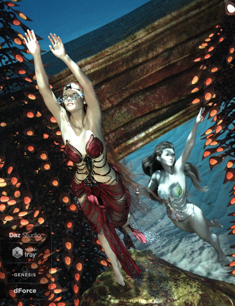 dForce Aguja Mermaid Dress for Genesis 8 Female