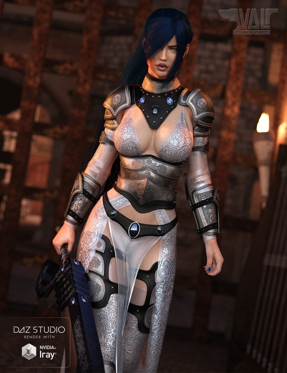 dForce Warrior of Dusk Outfit for Genesis 8 Female(s)