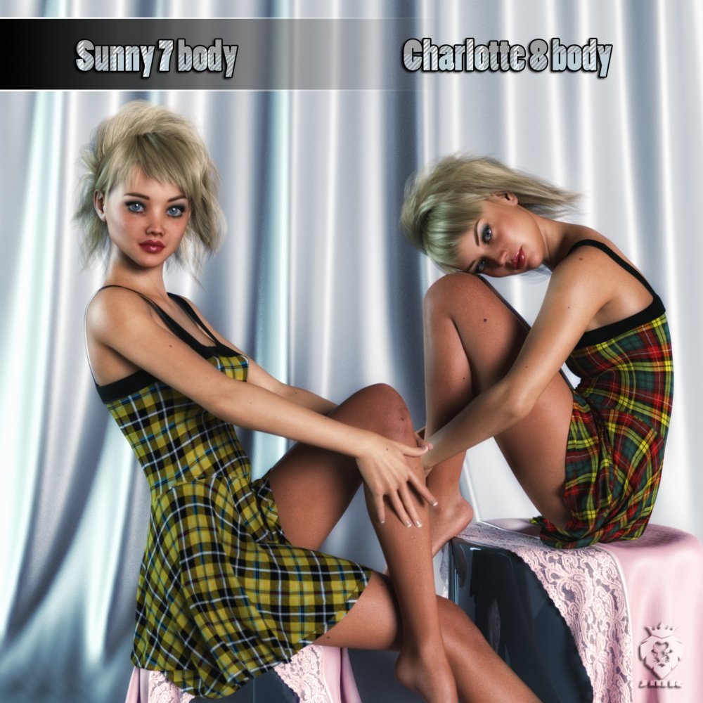 JMR dForce Tartan Short Dress for G3F and G8F