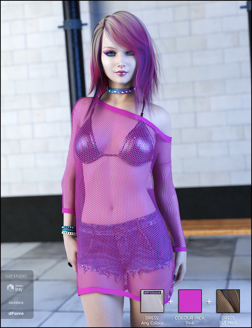 dForce Attitude Dress for Genesis 8 Female(s)