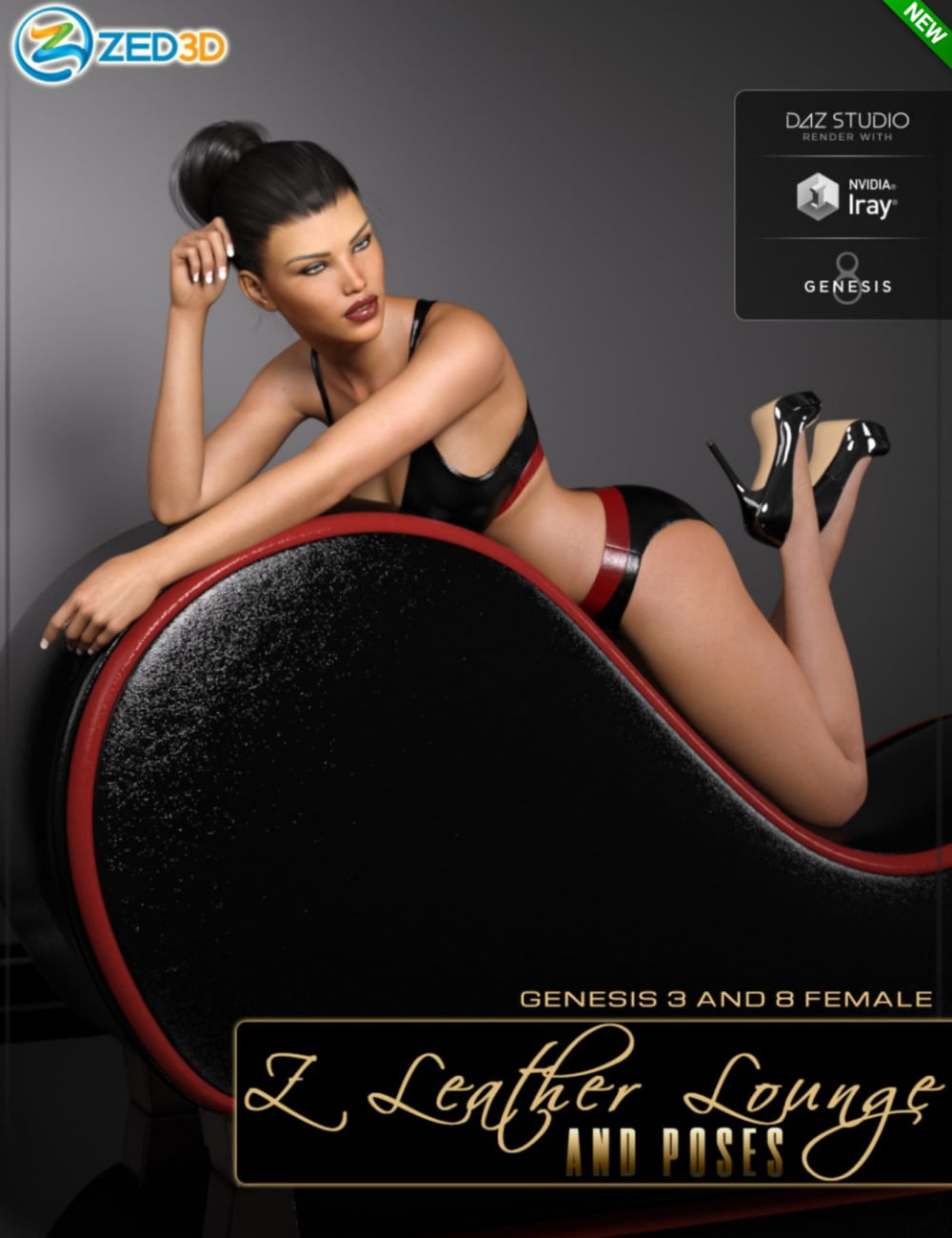 Z Leather Lounge - Prop and Poses for Genesis 3 and 8 Female