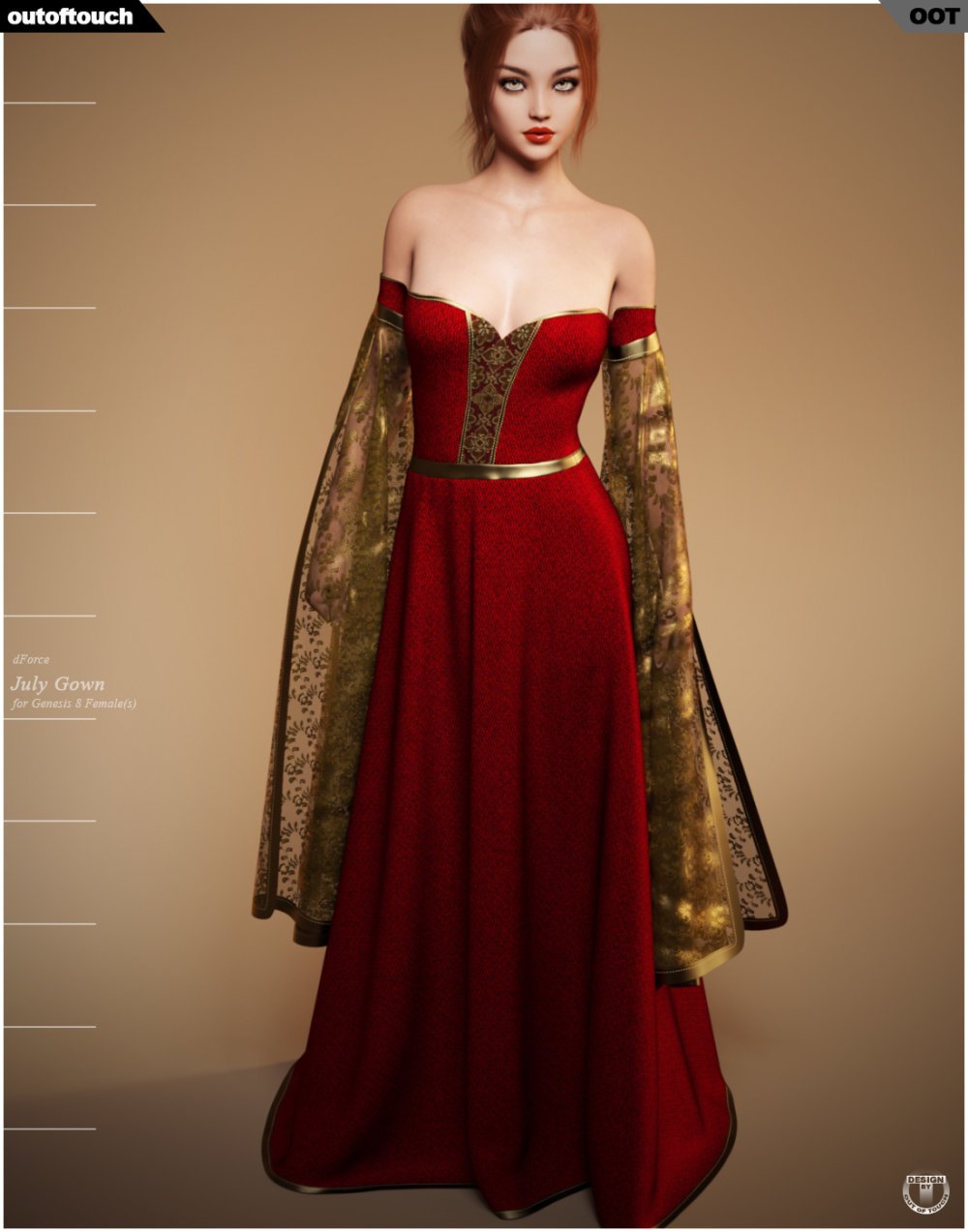 dForce July Gown for Genesis 8 Females