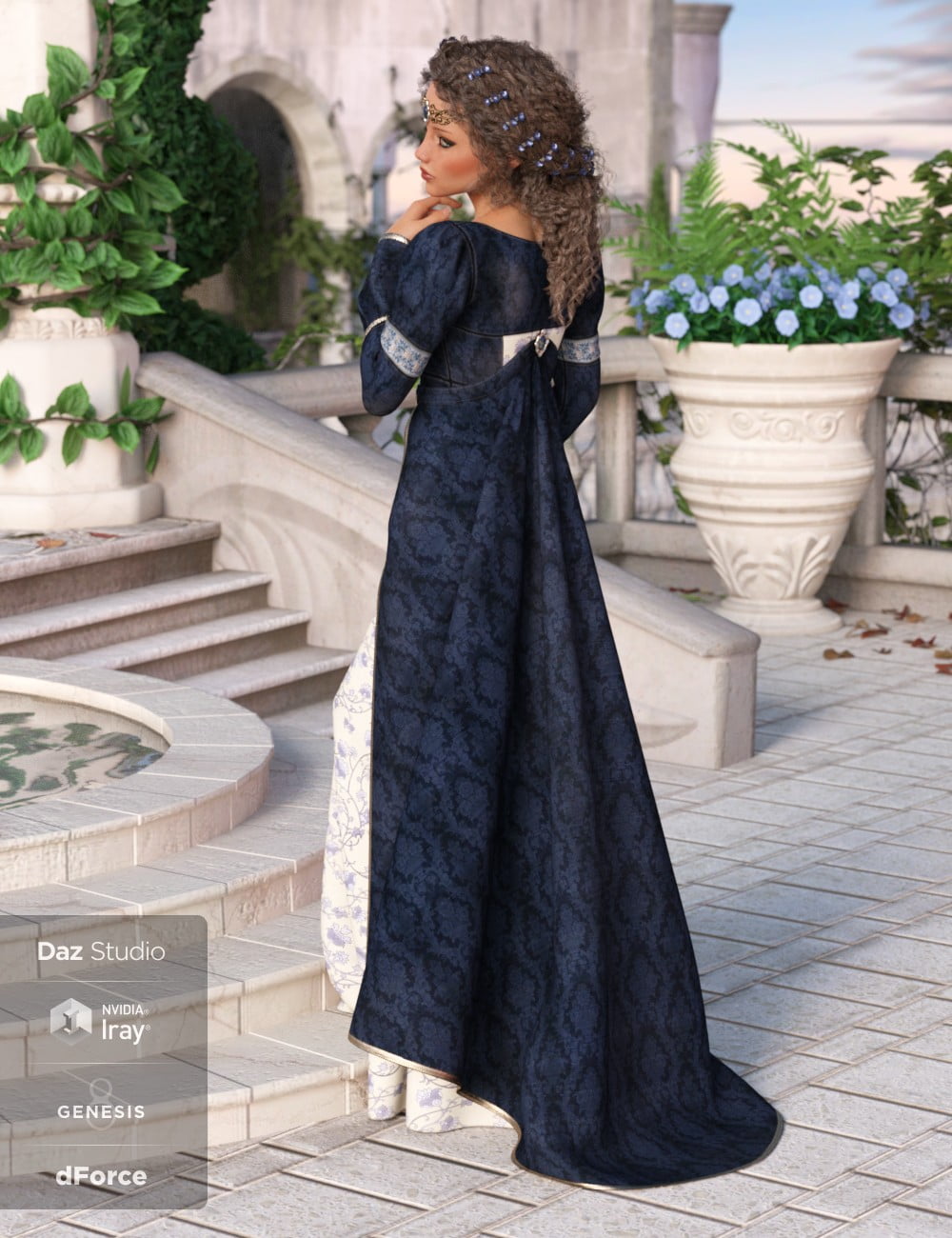 dForce Maiden Princess Outfit for Genesis 8 Female(s)