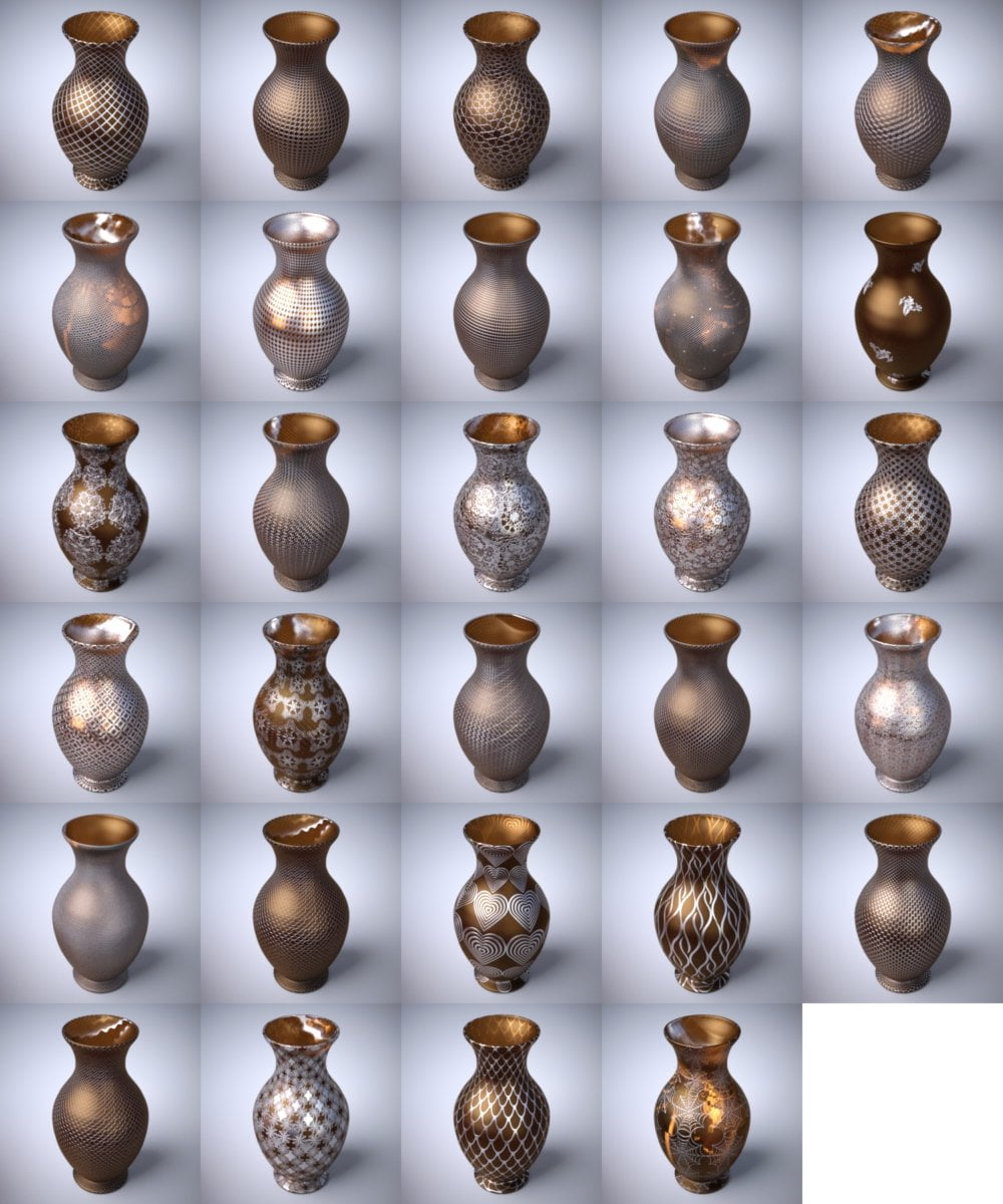Ornate Glass Iray Shaders