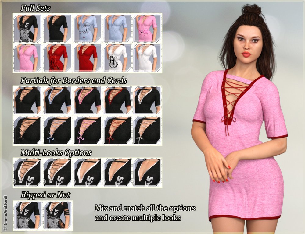 dForce EJ Urban Multi-Looks Dress for Genesis 8 Female(s)