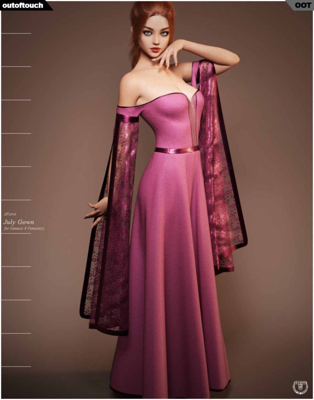 dForce July Gown for Genesis 8 Females