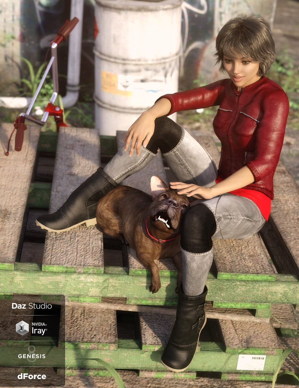 dForce Sleek Rider Outfit for Genesis 8 Female(s)