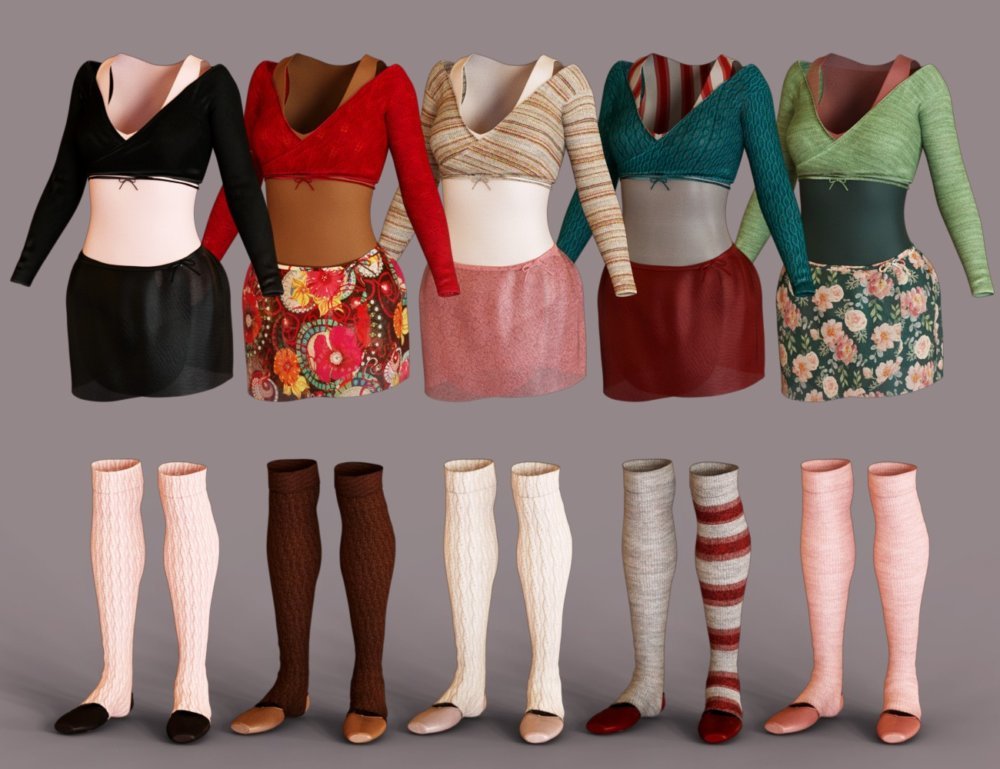 dForce Ballet Practice Outfit Textures