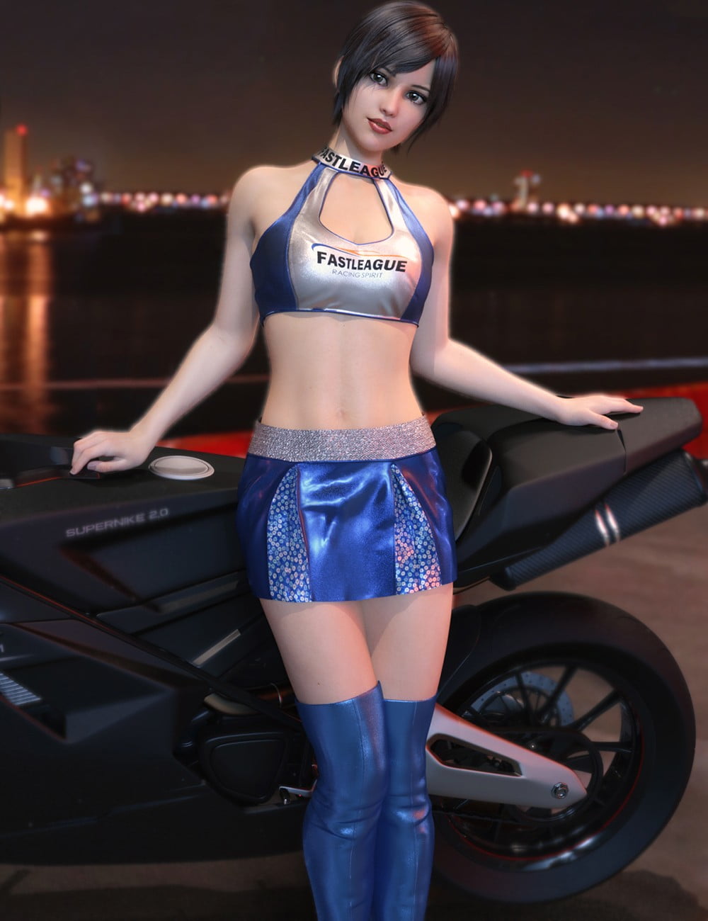 Racing Queen's Outfit for Genesis 8 Female(s)