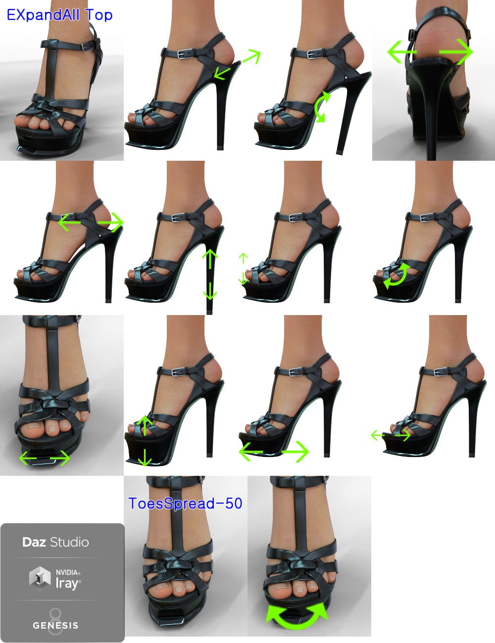Elin Sandals for Genesis 8 Female(s)