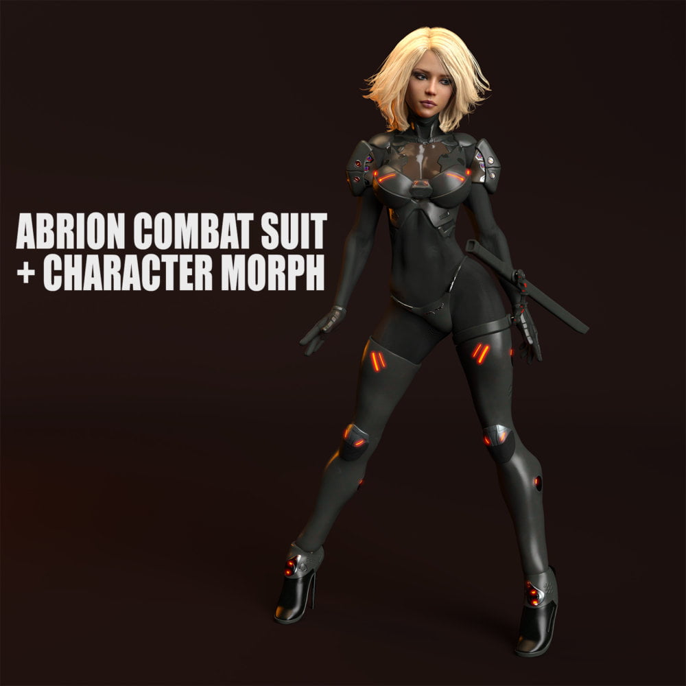 Abrion Combat Suit and Character Morph for Genesis 8 Female DAZ Studio Iray