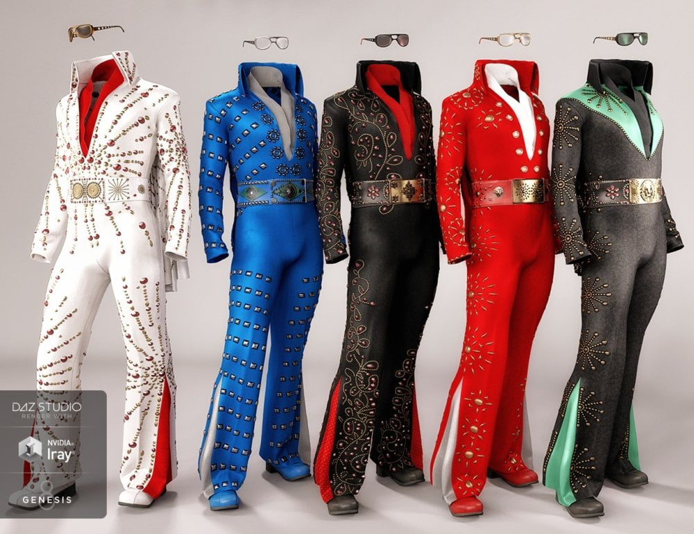 dForce King of Rock n Roll Outfit for Genesis 8 Male(s)