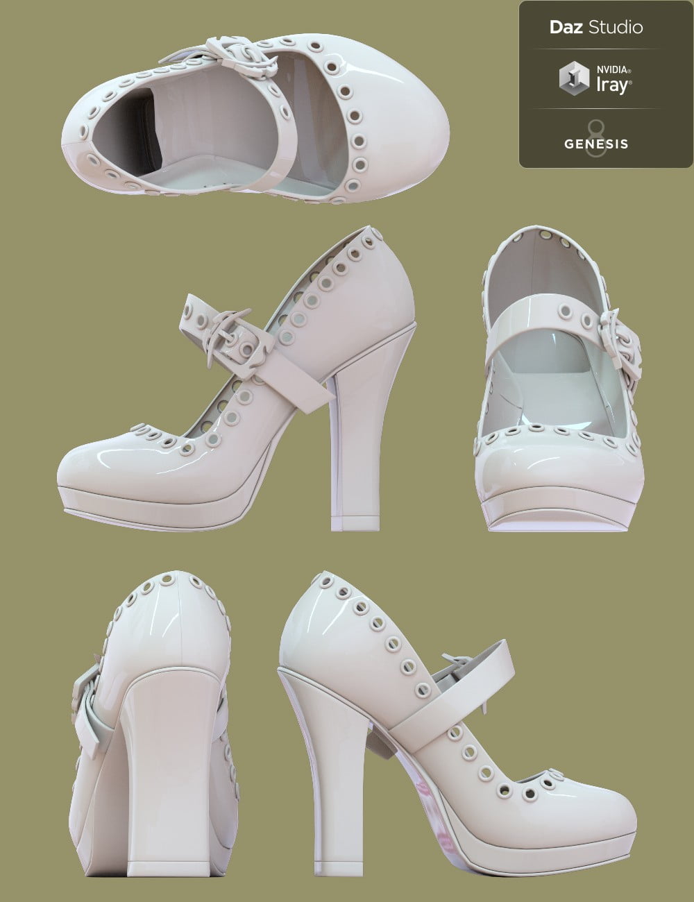 Jiwoo Punk Heel for Genesis 8 Female(s)