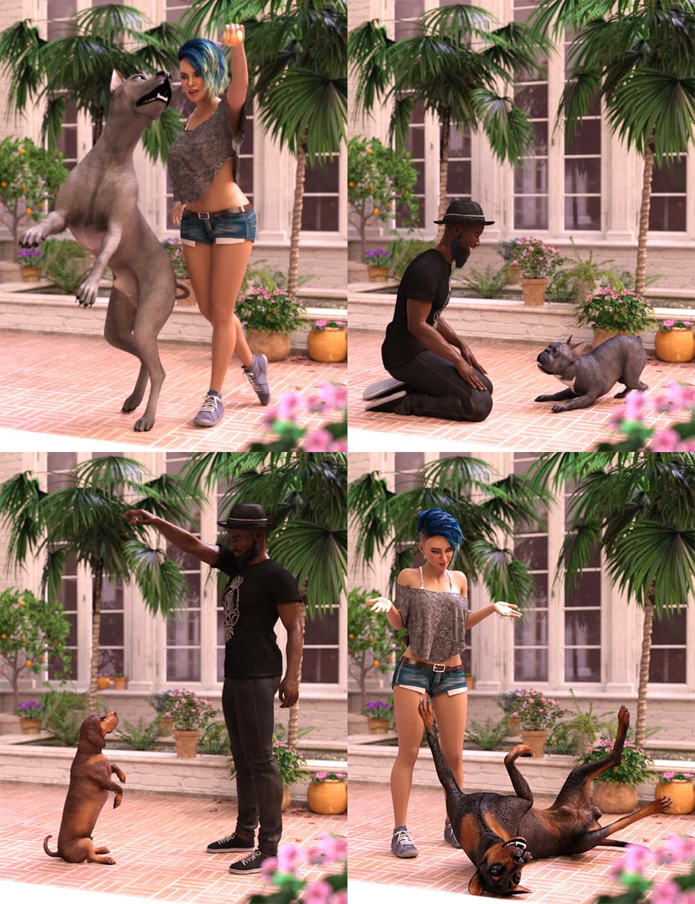 My Human Poses and Expressions for Genesis 8 Male(s) and Female(s) and the DAZ Dog 8