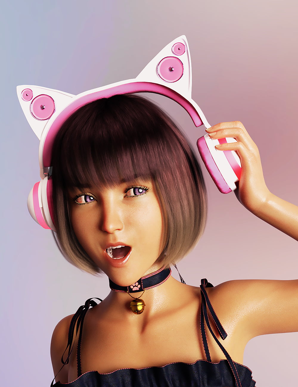 Kawaii Cat Headset for Genesis 3 and 8 Females