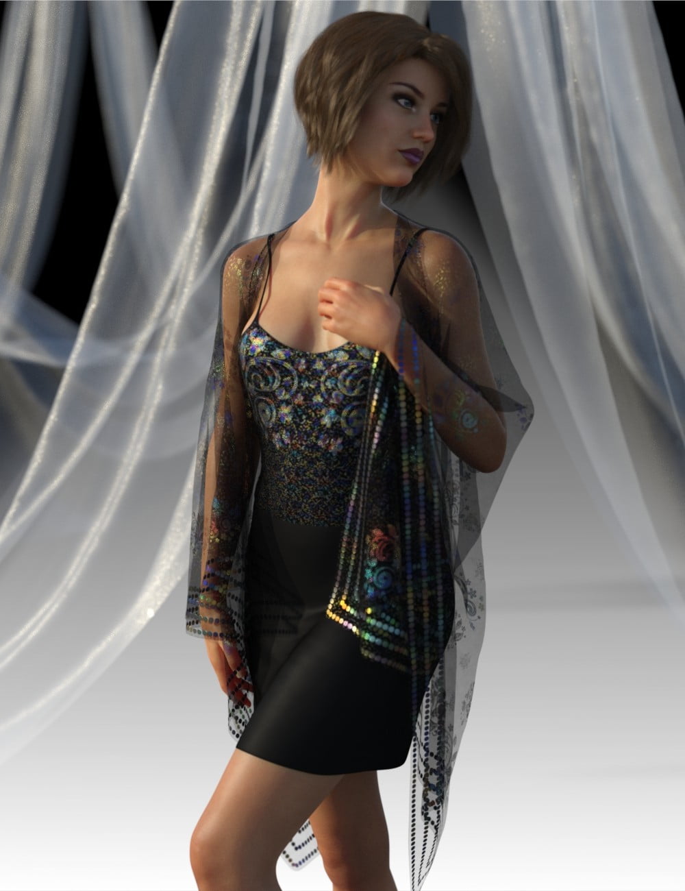 dForce Shirred Dress Outfit for Genesis 8 Female(s)
