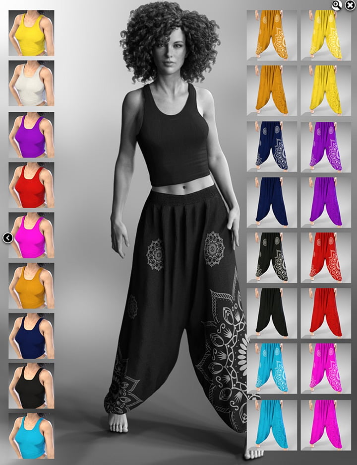 dForce X-Fashion Harem Outfit for Genesis 8 Female