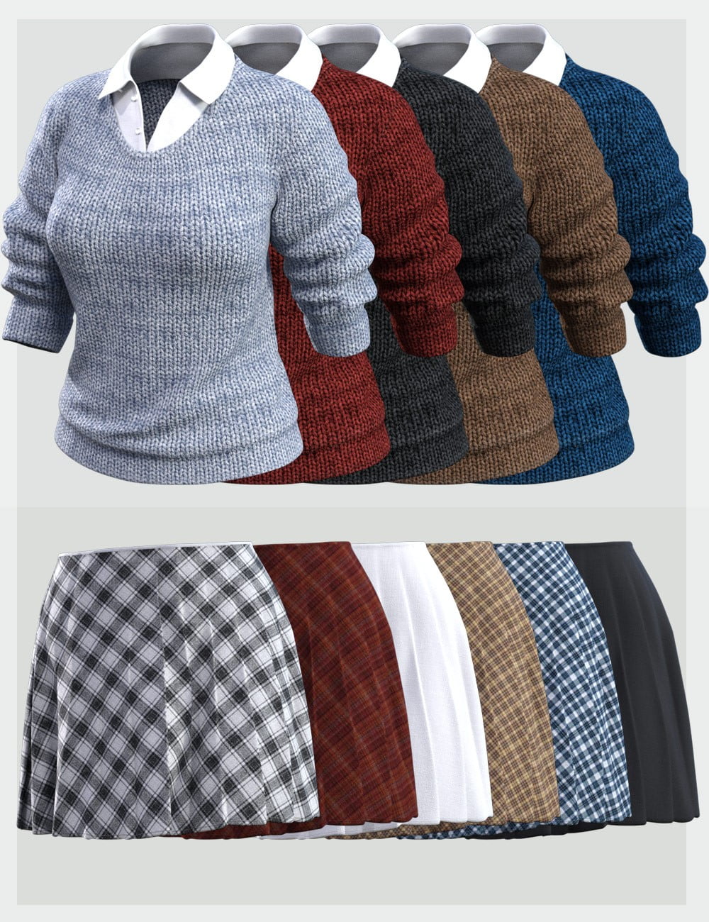 dForce Girls Autumn Outfit for Genesis8 Female(s)