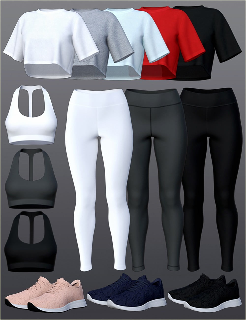 dForce H&C Sportswear Outfits for Genesis 8 Female(s)