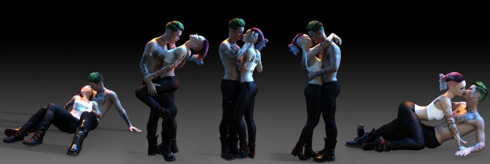 Mad Love: Couple Poses for Genesis 8 Male & Genesis 8 Female