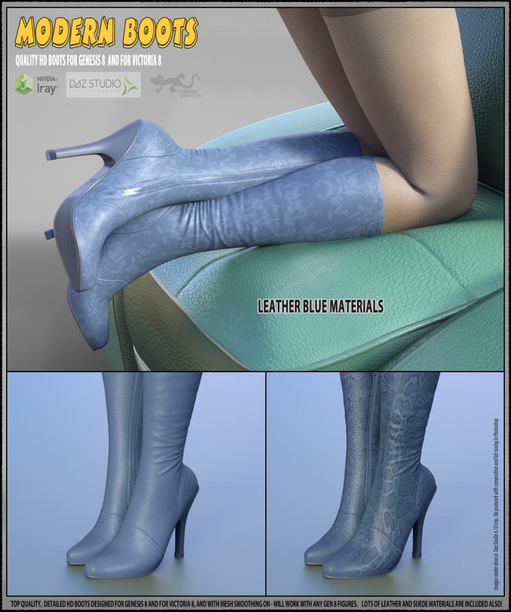 Modern Boots For Genesis 8 and For Victoria 8