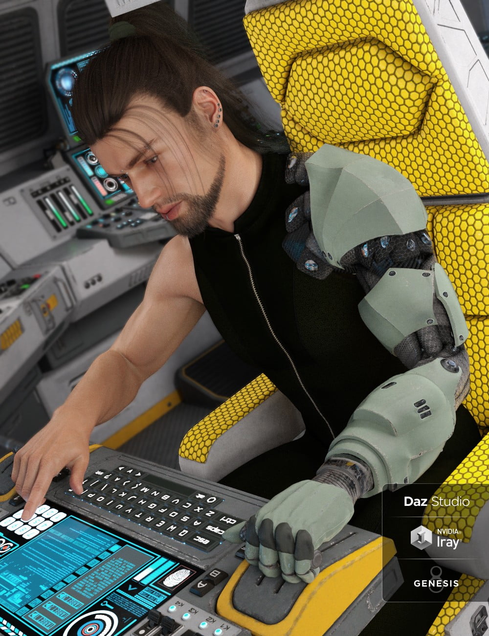 ArcWar Cybernetic Arms for Genesis 8 Male