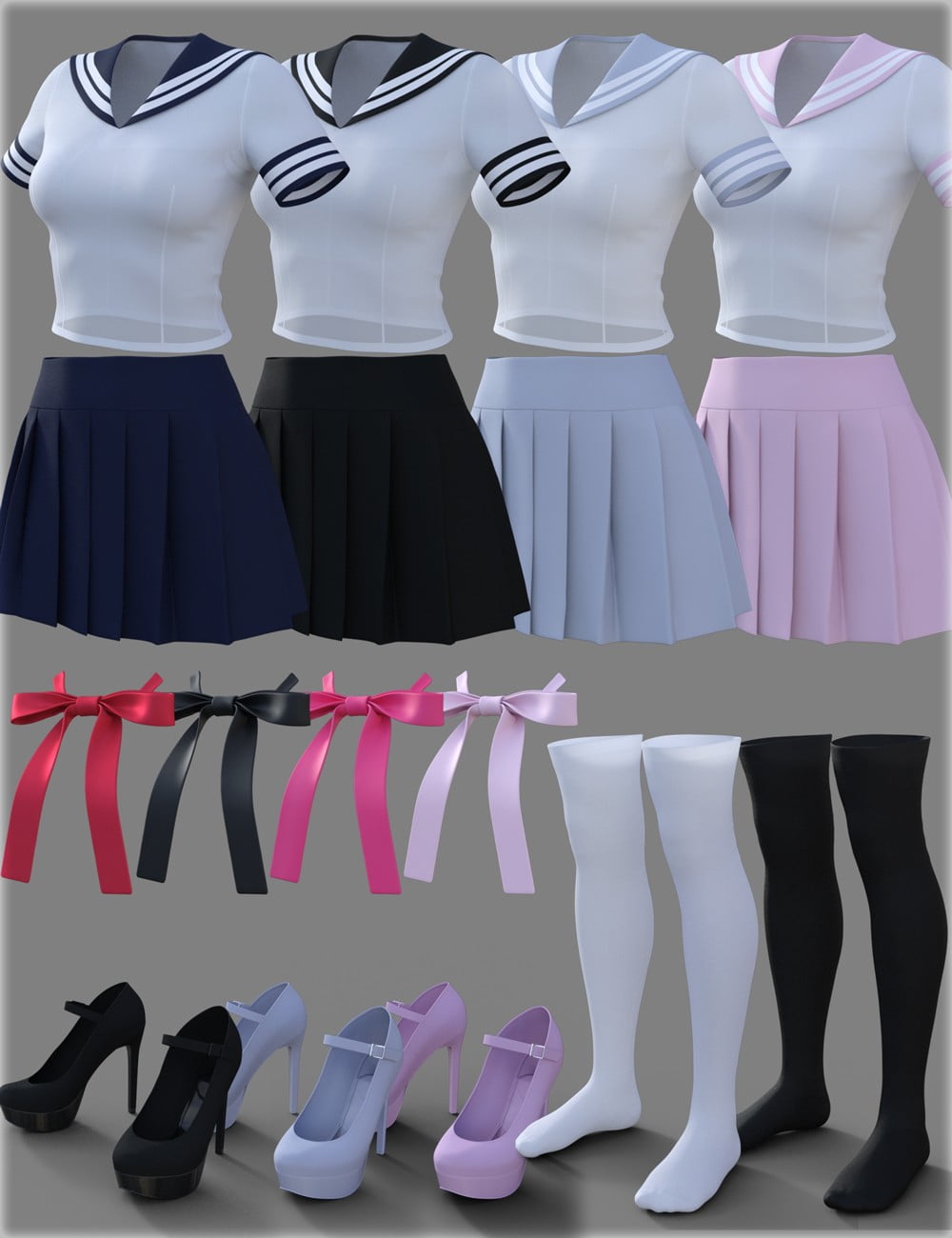dForce H&C School Uniform for Genesis 8 Female(s)