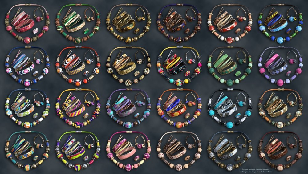 Colorful Jewelry for Genesis 8 Female(s)