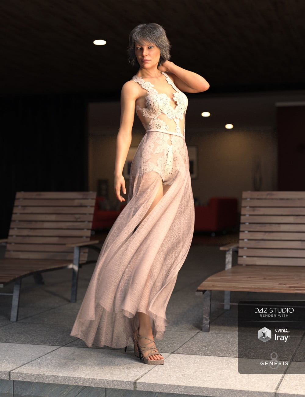 dForce Chantilly Chic Outfit for Genesis 8 Female(s)
