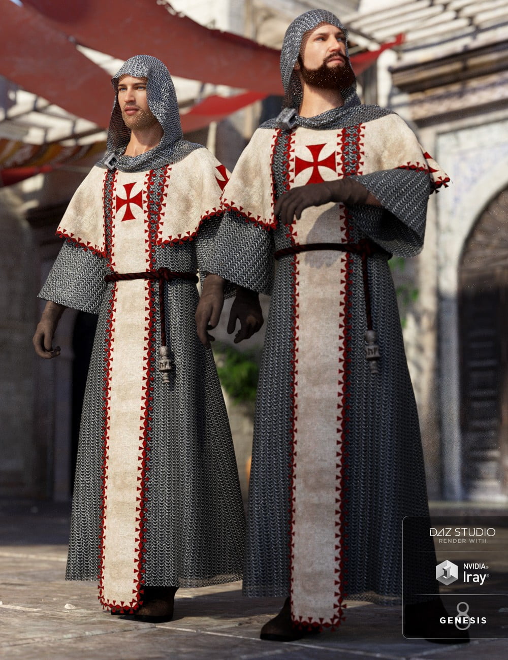dForce Templar Outfit for Genesis 8 Male(s)