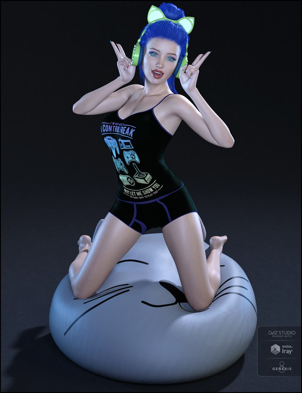 Gamer Girl PJs and Accessories for Genesis 8 Female(s)