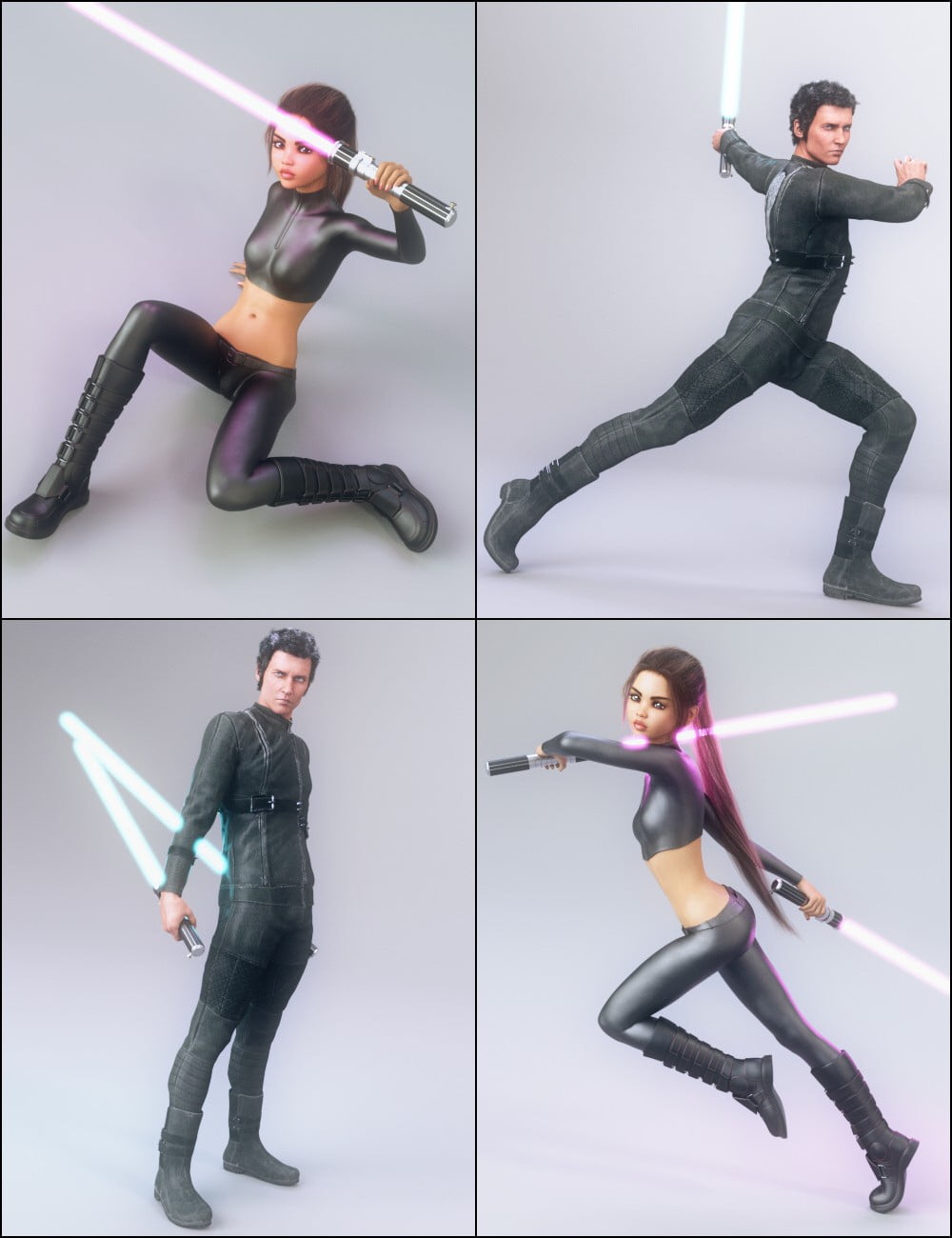 Laser Swords and Poses 2 for Genesis 3 and 8