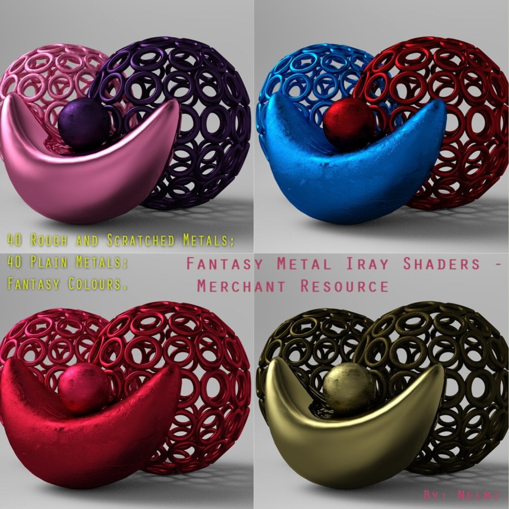 80 Fantasy Metal Iray Shaders - MR