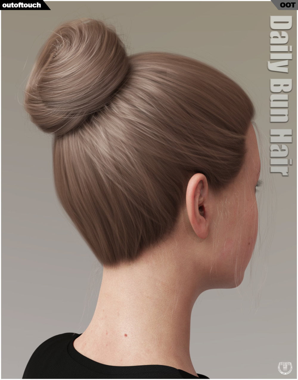 Daily Bun Hair for Genesis 3 and 8 Females