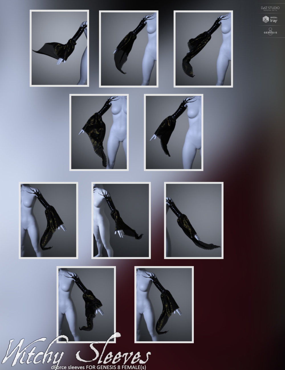 dForce Witchy Sleeves for Genesis 8 Females