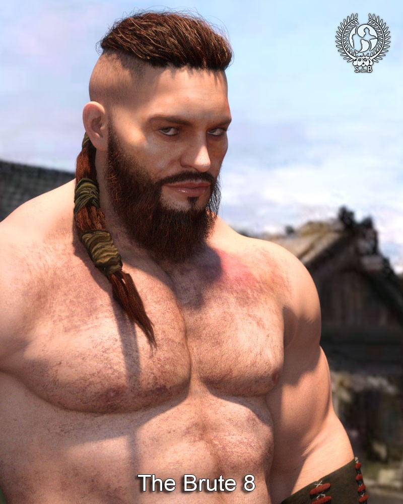 Viking Hair and Beard for Genesis 3 and 8 Male(s)