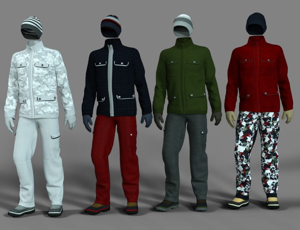 dForce Winter Snow Outfit Female Textures