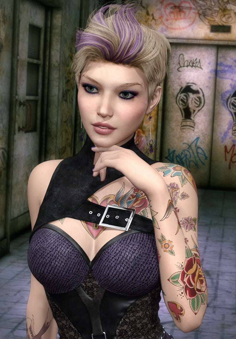 Punky Short Hair for Gen 3 and 8 DazStudio